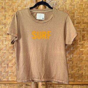 NWOT You the Brave Brown Surf Gildy Graphic Tee